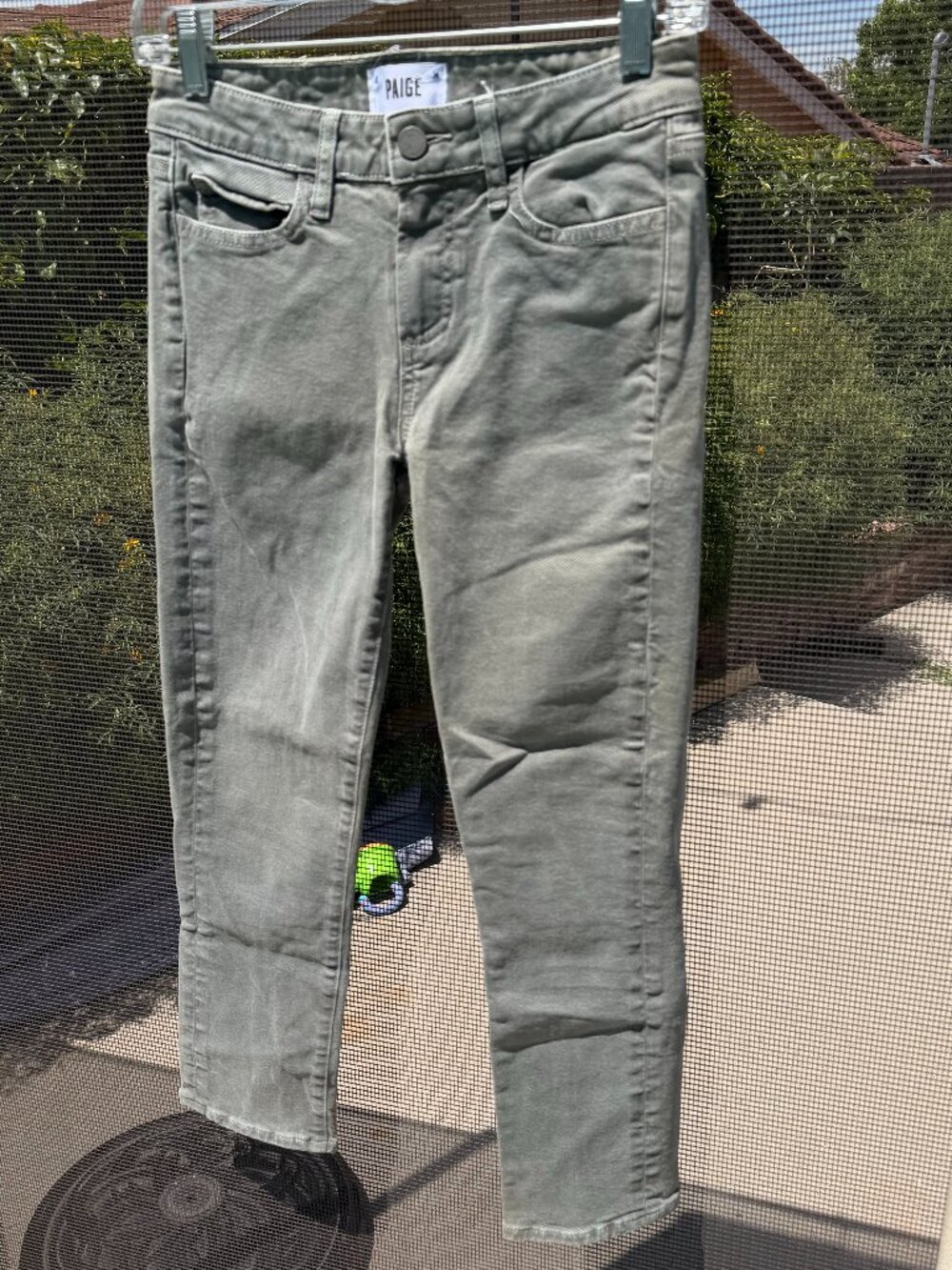 Paige Olive Grey Ankle Skinny Jeans Size 27 - Picture 3 of 9